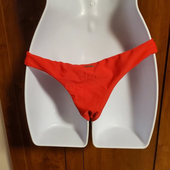 Skinny Dip Bikini Bottom in Red - Picture 2 of 2